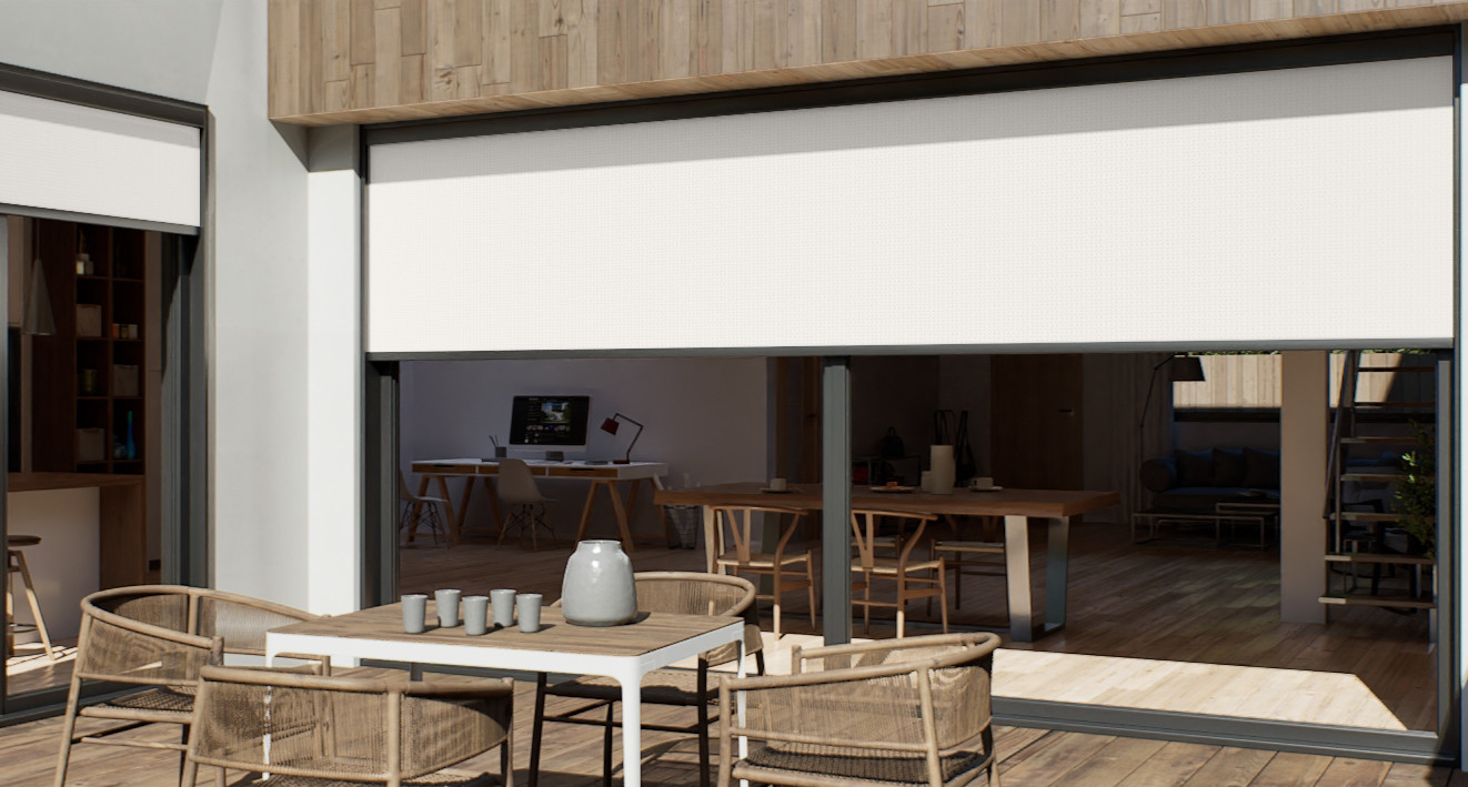 Outdoor blinds for contemporary home